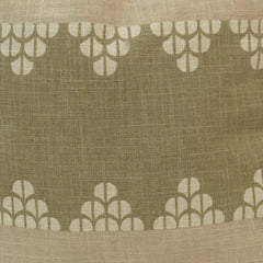 Sage Green Printed Cotton Cushion Cover | Geometric Floral Design | 45x45 cm