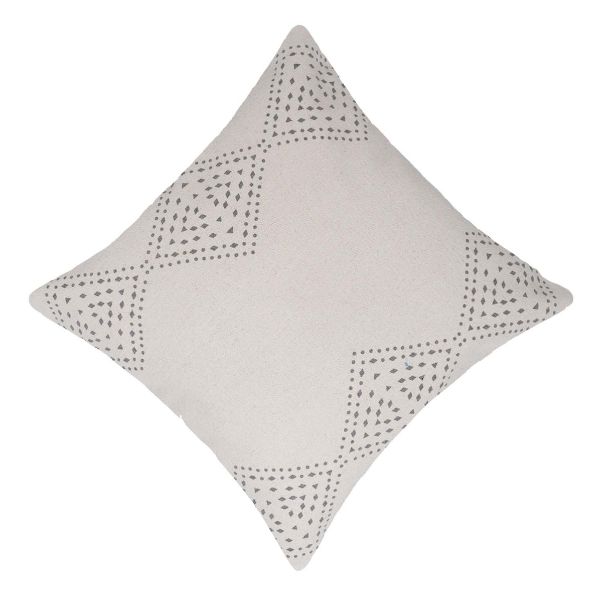 Printed Cotton Cushion Cover 45x45 cm | Geometric Border Print | Decorative Square Throw Pillow Cover | Hidden Zipper | Modern Boho Home Décor - Bulk manufacturer & supplier from Panipat, India