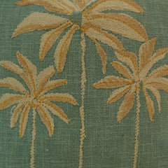 Palm Tree Embroidered Cotton Cushion Cover – Sage Green Decorative Pillow Cover 45x45 cm