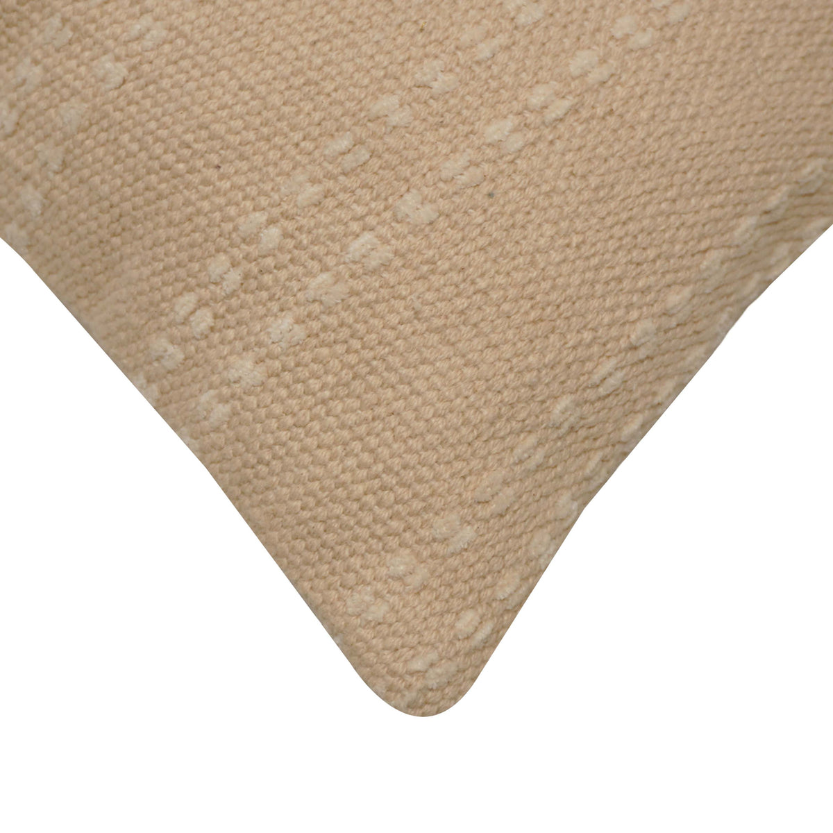 Handwoven Cotton Cushion Cover 45x45 cm | Textured Woven Throw Pillow Cover | Natural Cream Decorative Cushion Cover - Bulk manufacturer & supplier from Panipat, India