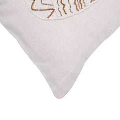 Hand Embroidered Butterfly Cotton Cushion Cover 45x45 cm | Beaded Decorative Throw Pillow Cover | Artisan Handmade Home Décor