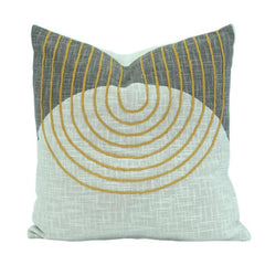 Abstract Arc Embroidered Cotton Cushion Cover – Modern Geometric Threadwork Pillow Cover (18x18 Inch)