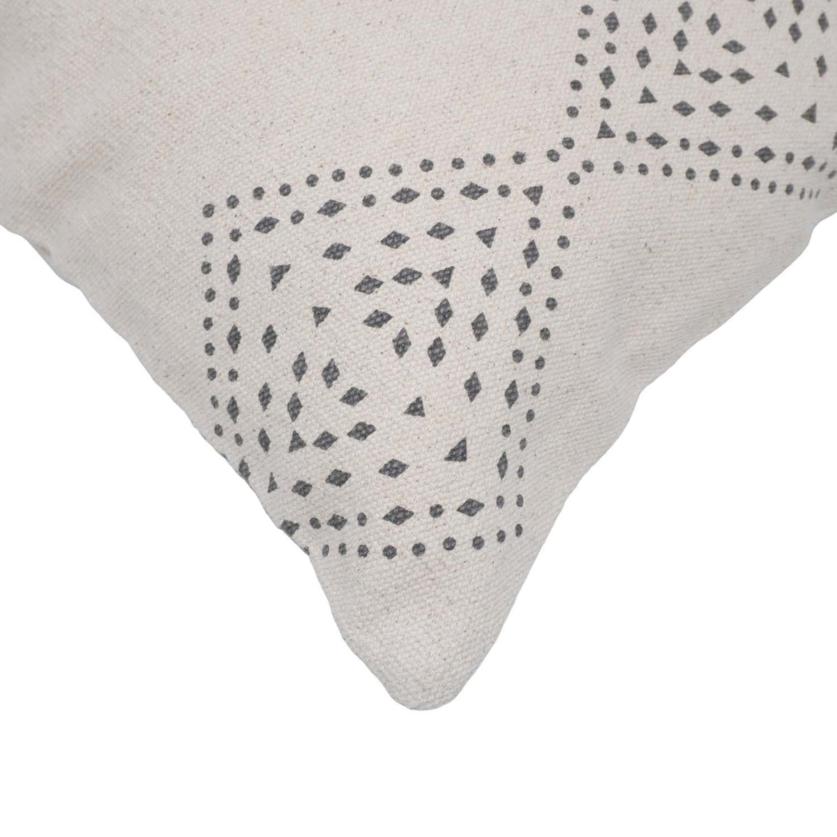 Printed Cotton Cushion Cover 45x45 cm | Geometric Border Print | Decorative Square Throw Pillow Cover | Hidden Zipper | Modern Boho Home Décor - Bulk manufacturer & supplier from Panipat, India