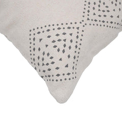 Printed Cotton Cushion Cover 45x45 cm | Geometric Border Print | Decorative Square Throw Pillow Cover | Hidden Zipper | Modern Boho Home Décor