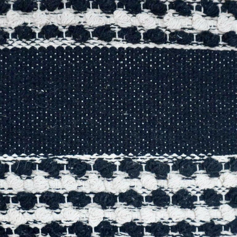 Handmade Black & White Woven Cotton Cushion Cover | Textured Boho Throw Pillow Cover | 45x45 cm - Bulk manufacturer & supplier from Panipat, India