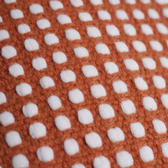 Handmade Terracotta Geometric Dot Pattern Cotton Cushion Cover 45x45 cm | Modern Boho Decorative Pillow Cover with Concealed Zip