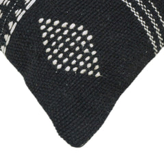 Handwoven Black & Cream Cotton Cushion Cover – 45 x 45 cm