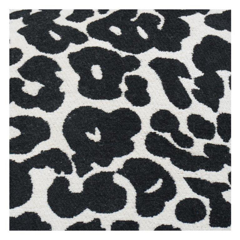 Black & White Leopard Jacquard Cotton Cushion Cover | 45x45 cm Modern Animal Print Pillow Cover - Bulk manufacturer & supplier from Panipat, India