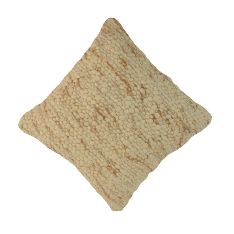 Ivory Bubble Texture Polyester Cushion Cover | 45x45 cm Decorative Throw Pillow Cover | Modern Textured Accent Cushion - Bulk manufacturer & supplier from Panipat, India