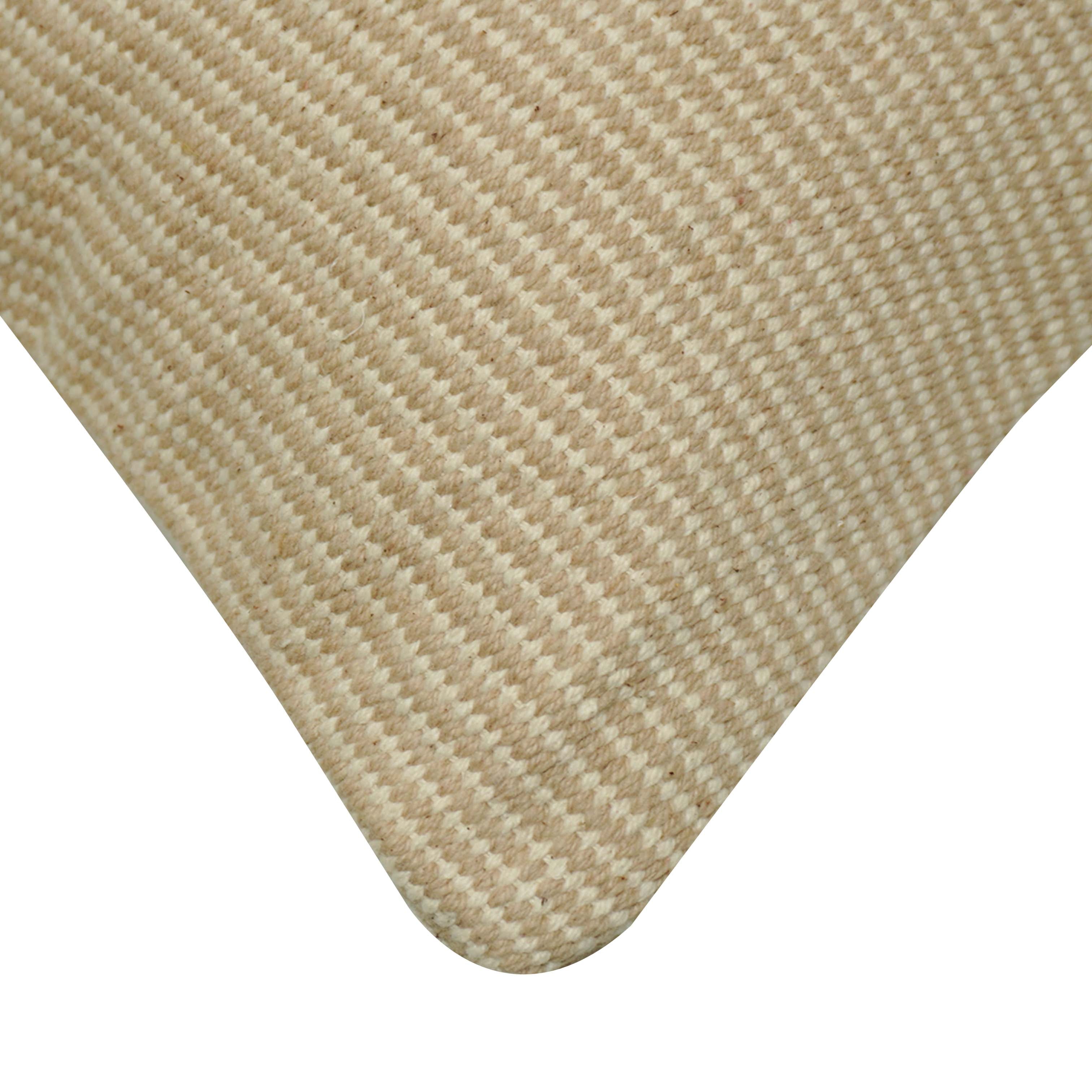 Handwoven Cotton Cushion Cover 45x45 cm | Natural Beige Color Block Woven Cushion Cover | Modern Minimalist Decorative Pillow Cover with Concealed Zipper | 18 x 18 Inch