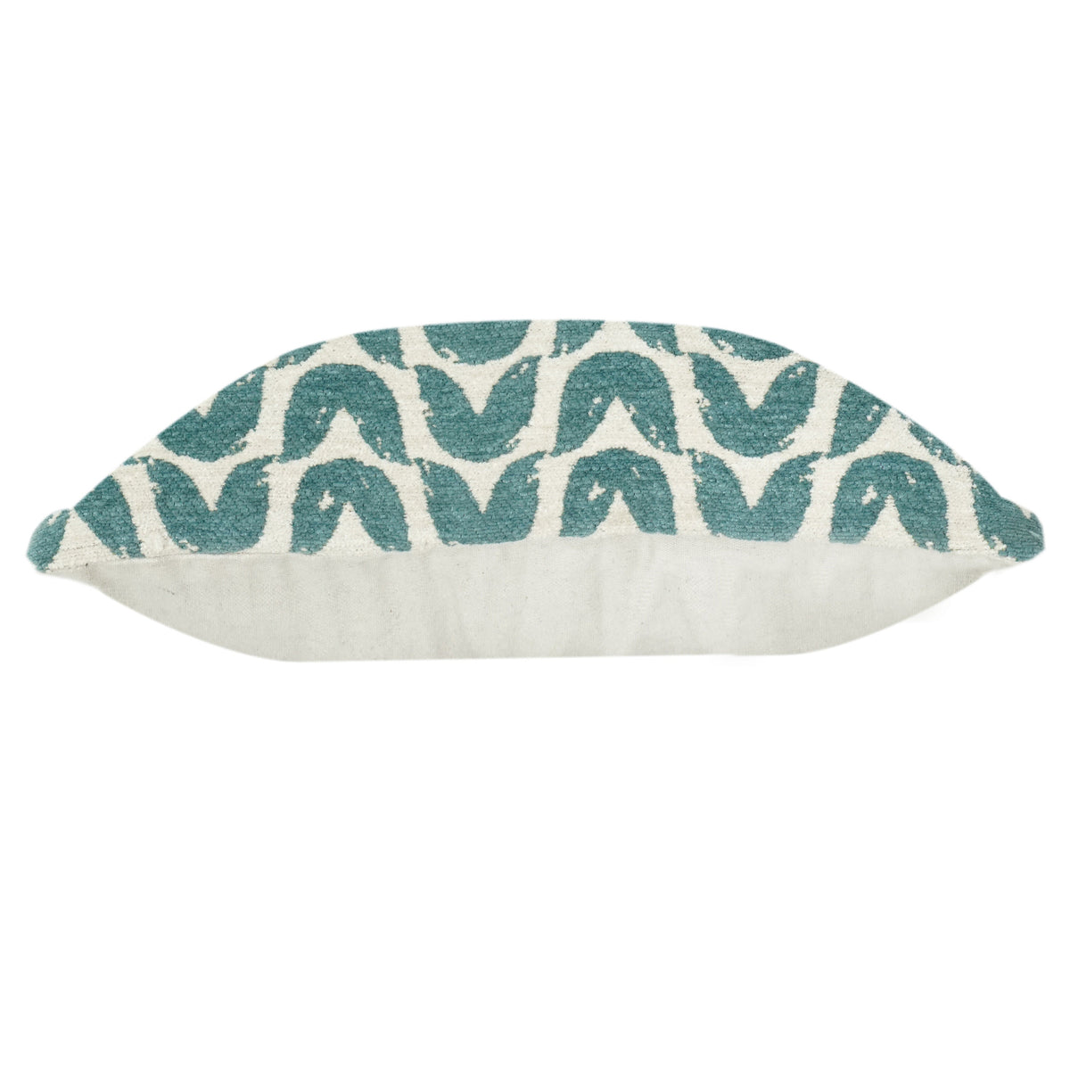 Teal Abstract Wave Embroidered Cotton Cushion Cover | Modern Textured Throw Pillow Cover 18x18 Inch - Bulk manufacturer & supplier from Panipat, India