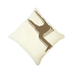 Handmade Abstract Woven Cotton Cushion Cover – Neutral Beige Decorative Pillow Cover 45x45 cm