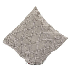 Handcrafted Cotton Macramé Cushion Cover | Geometric Textured Throw Pillow | Neutral Boho Home Décor | 18x18 Inch
