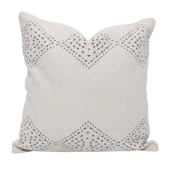 Printed Cotton Cushion Cover 45x45 cm | Geometric Border Print | Decorative Square Throw Pillow Cover | Hidden Zipper | Modern Boho Home Décor