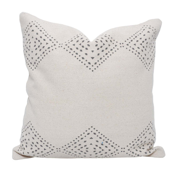 Printed Cotton Cushion Cover 45x45 cm | Geometric Border Print | Decorative Square Throw Pillow Cover | Hidden Zipper | Modern Boho Home Décor