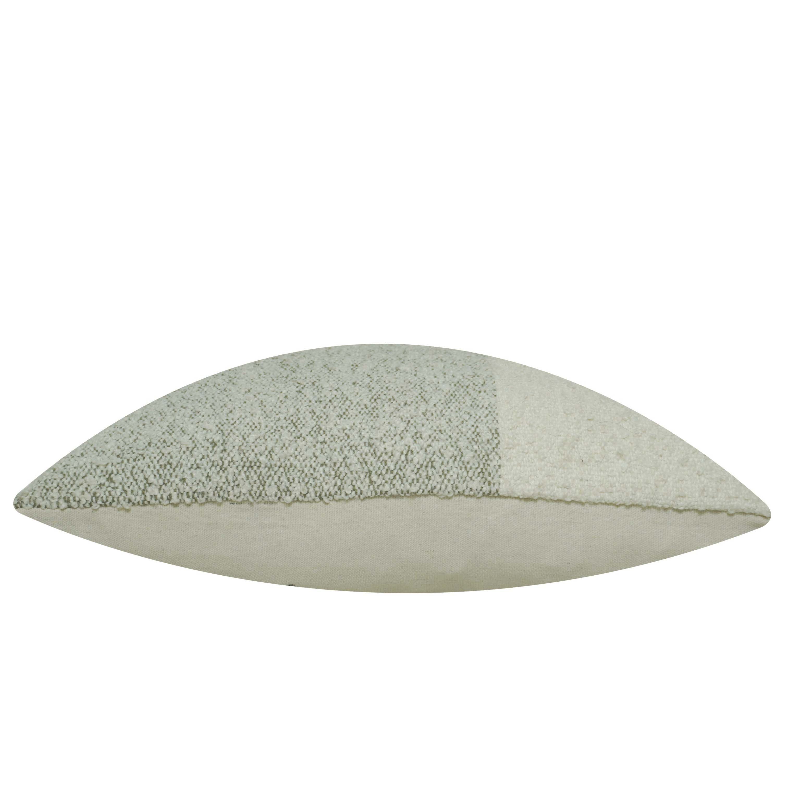 Handwoven Sage Green & Ivory Textured Cushion Cover – 45 x 45 cm