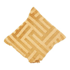 Geometric Jacquard Cotton Cushion Cover 45x45 cm | Textured Mustard Abstract Pattern | Modern Decorative Pillow Case