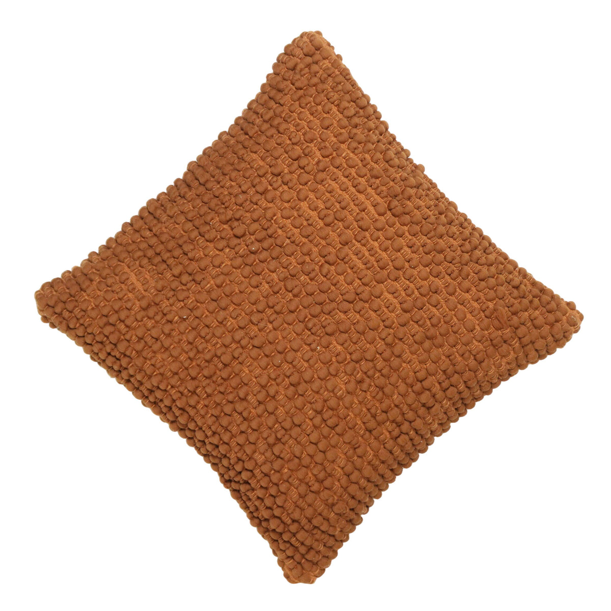Handwoven Polyester Bobble Textured Cushion Cover 45x45 cm | Decorative Throw Pillow Cover with Concealed Zip | Modern Boho Sofa & Living Room Décor | Rust Brown