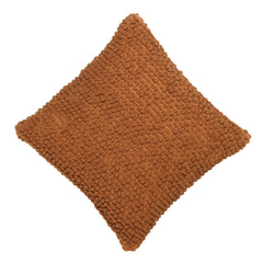 Handwoven Polyester Bobble Textured Cushion Cover 45x45 cm | Decorative Throw Pillow Cover with Concealed Zip | Modern Boho Sofa & Living Room Décor | Rust Brown