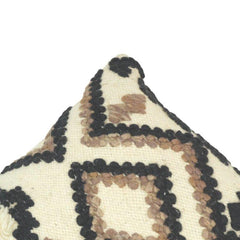 Handwoven Cotton Tufted Cushion Cover | Geometric Tribal Design | 45x45 cm