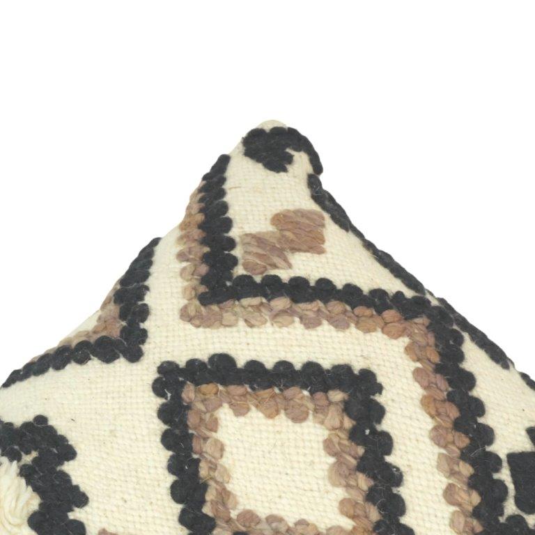 Handwoven Cotton Tufted Cushion Cover | Geometric Tribal Design | 45x45 cm