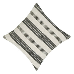 Black and white striped handwoven cushion cover 45x45 cm