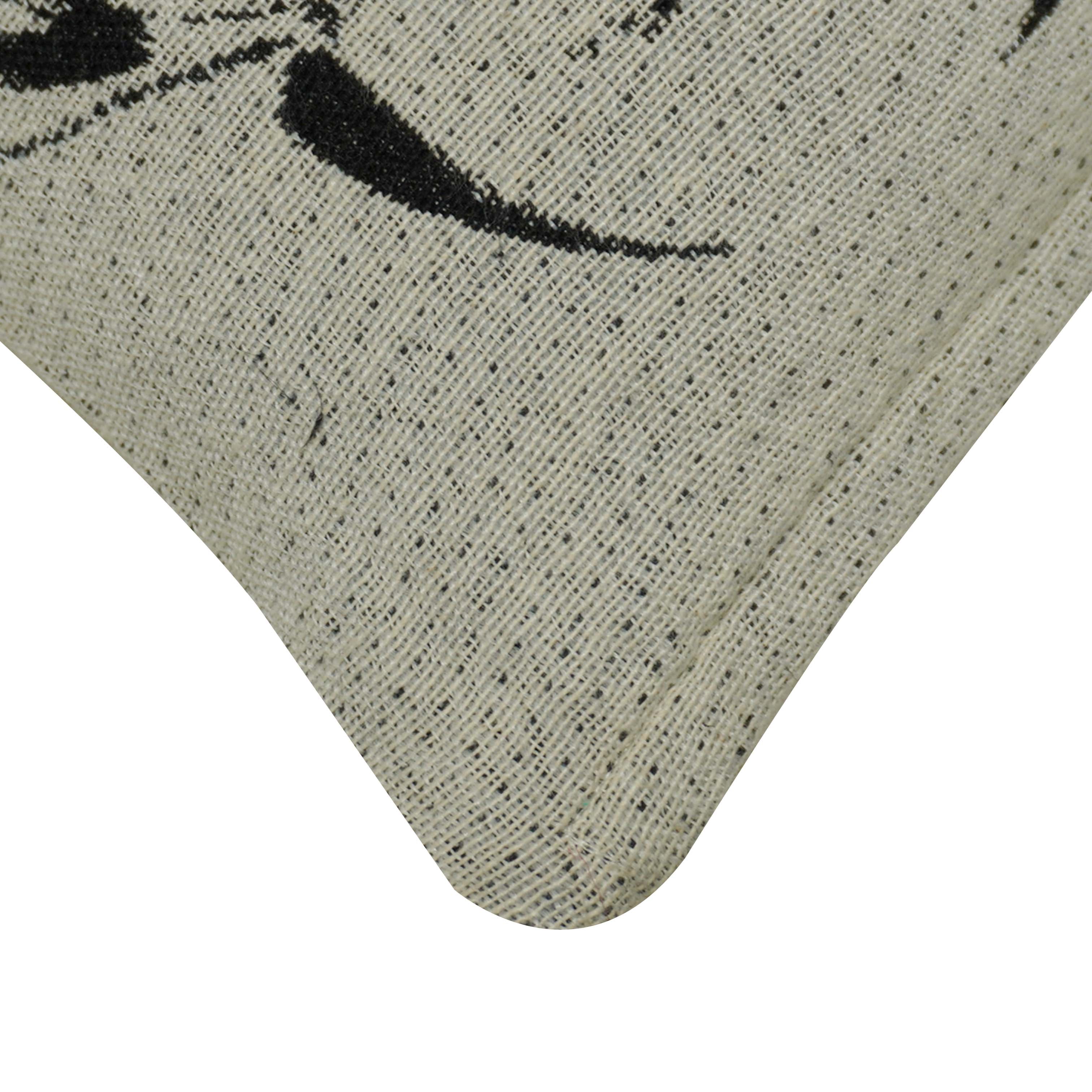 Panda Jacquard Cushion Cover 45x45 cm | Cotton Woven Decorative Throw Pillow Cover | Black & Natural Animal Design | Hidden Zip | Sofa, Bed & Living Room Décor