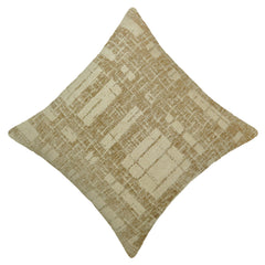 Beige textured geometric jacquard cotton cushion cover 45x45 cm