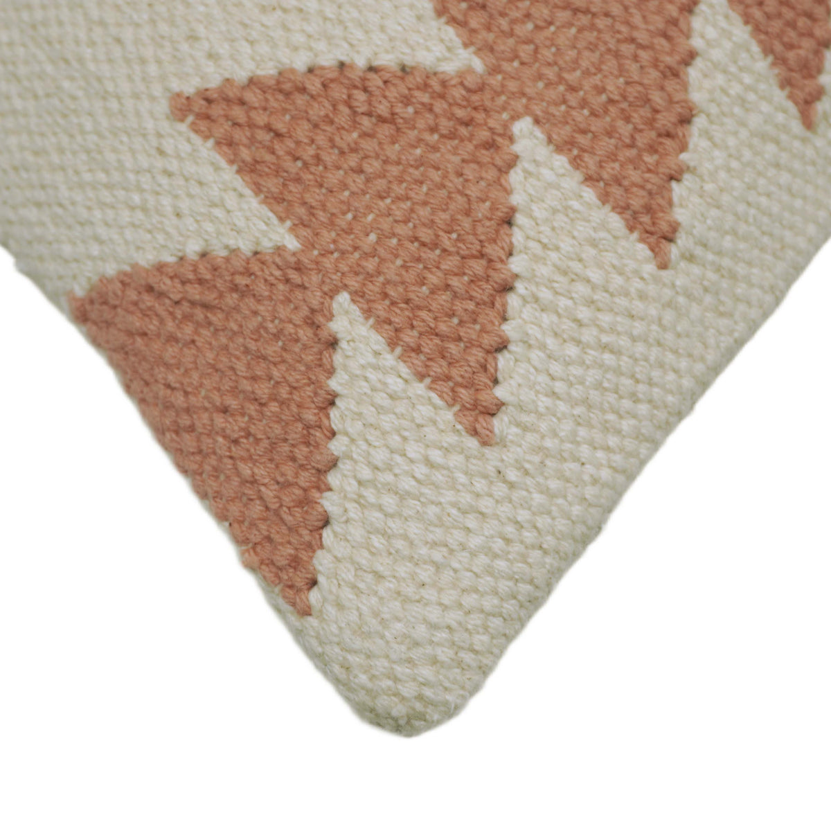 Ivory black and rust tribal geometric handwoven cotton cushion cover 45x45 cm
