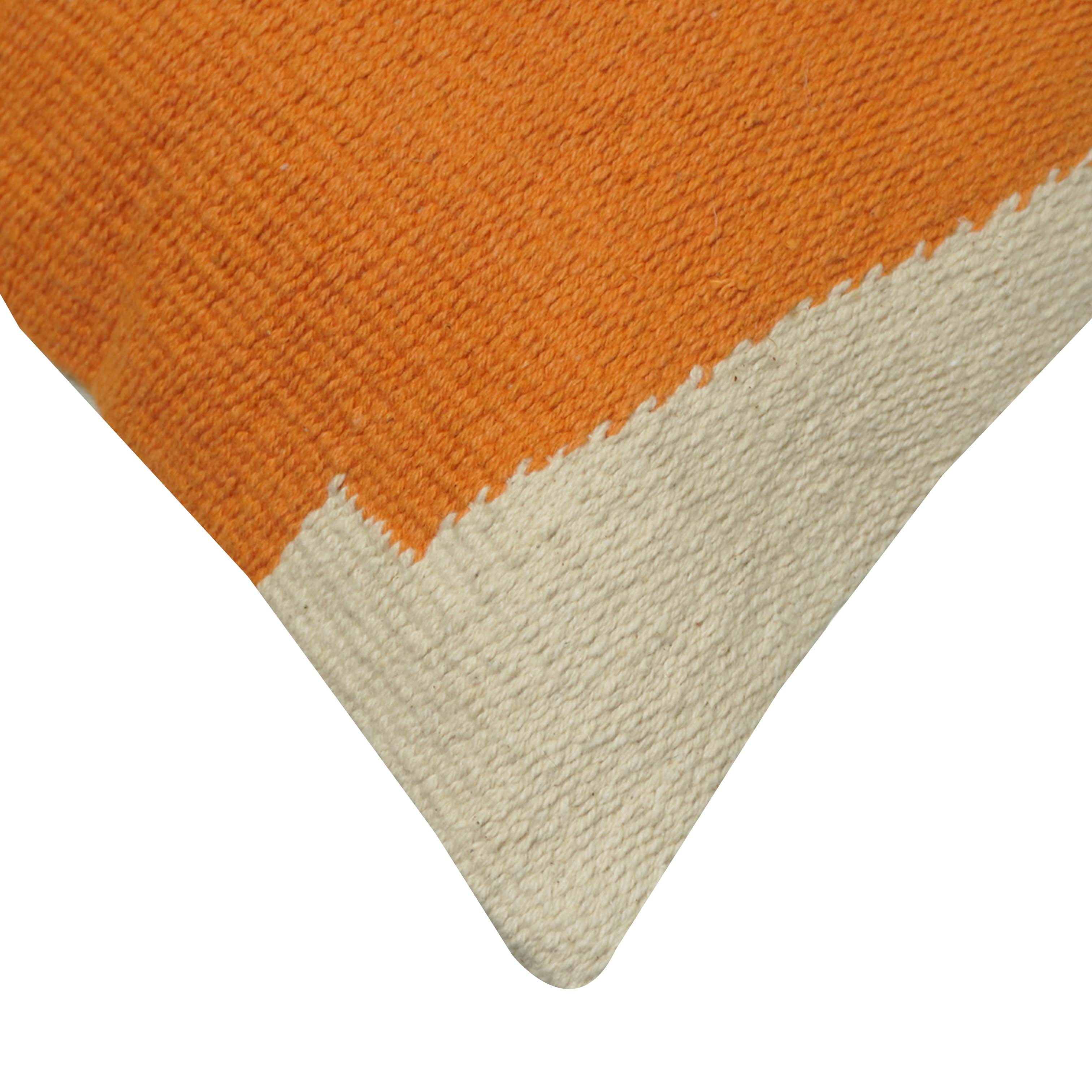 Handwoven Cotton Cushion Cover 35x50 cm | Modern Abstract Color Block Design | Decorative Lumbar Pillow Cover | Hidden Zip | Handmade Home Décor