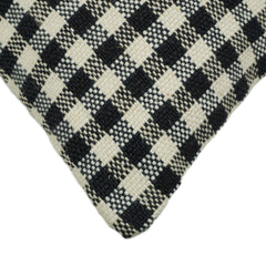 Handwoven Black & Cream Checkered Cotton Cushion Cover – 45 x 45 cm | Textured Woven Decorative Pillow Cover