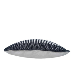 Handmade Black & White Geometric Polyester Cushion Cover 45x45 cm | Woven Chevron Pattern Decorative Throw Pillow Cover