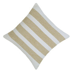 Handwoven Beige & White Striped Cushion Cover 45x45 cm