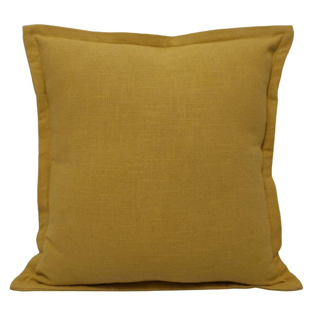Mustard Yellow Textured Slub Fabric Cushion Cover 45x45 cm