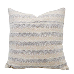 Handwoven Cotton Geometric Cushion Cover 45x45 cm | Woven Diamond Pattern | Neutral Beige & Ivory Decorative Throw Pillow Cover