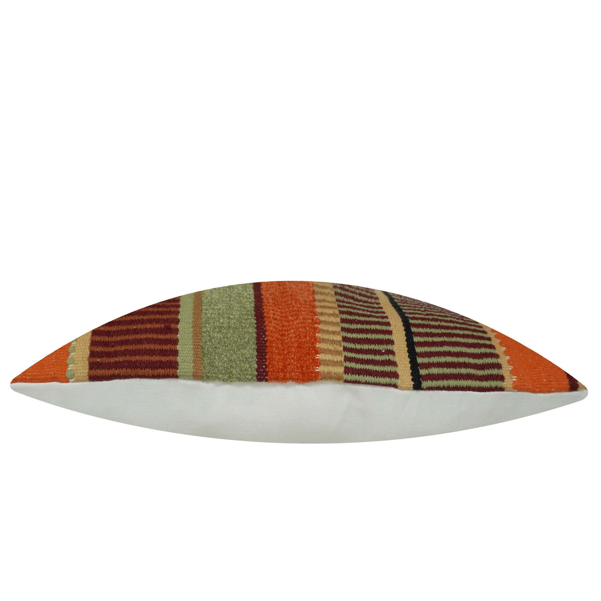 Handwoven Striped Cotton Cushion Cover 35 x 50 cm | Rustic Multi-Color Woven Lumbar Cushion Cover | Hidden Zip Decorative Throw Pillow Cover