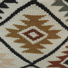 Handmade Cotton Kilim Cushion Cover 45x45 cm | Geometric Tribal Pattern | Boho Decorative Pillow Cover