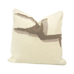 Handmade Abstract Woven Cotton Cushion Cover – Neutral Beige Decorative Pillow Cover 45x45 cm