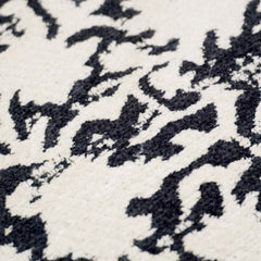 Black & Ivory Jacquard Cotton Cushion Cover 45x45 cm | Woven Floral Pattern | Decorative Throw Pillow Cover | Hidden Zipper | Modern Home Décor