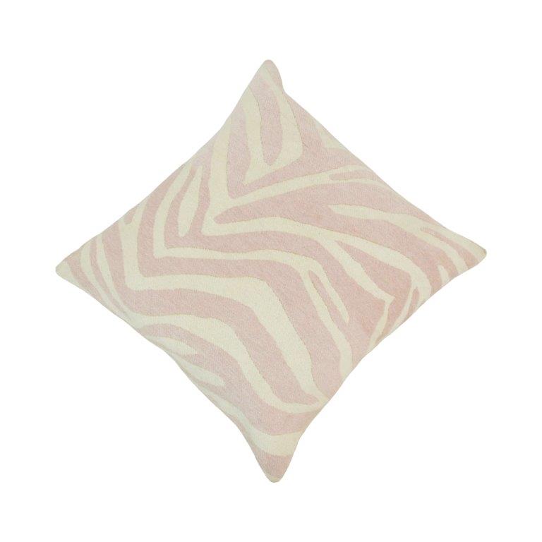 Blush Zebra Jacquard Cushion Cover – Textured Woven Decorative Throw Pillow Cover | 45 x 45 cm - Bulk manufacturer & supplier from Panipat, India