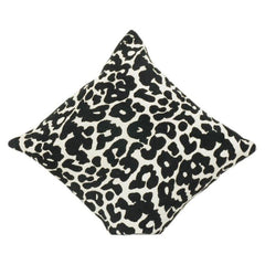 Schwarz-weißer Leoparden-Jacquard-Baumwollkissenbezug | 45x45 cm Moderner Kissenbezug mit Tiermuster