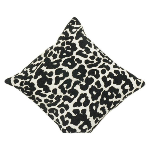 Black & White Leopard Jacquard Cotton Cushion Cover | 45x45 cm Modern Animal Print Pillow Cover