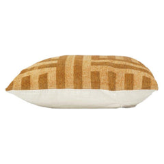 Geometric Jacquard Cotton Cushion Cover 45x45 cm | Textured Mustard Abstract Pattern | Modern Decorative Pillow Case