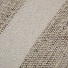 Handwoven Cotton Cushion Cover 45x45 cm | Natural & Ivory Textured Stripe Design | Artisan Woven Decorative Throw Pillow Cover | Hidden Zipper | Modern Boho Home Décor