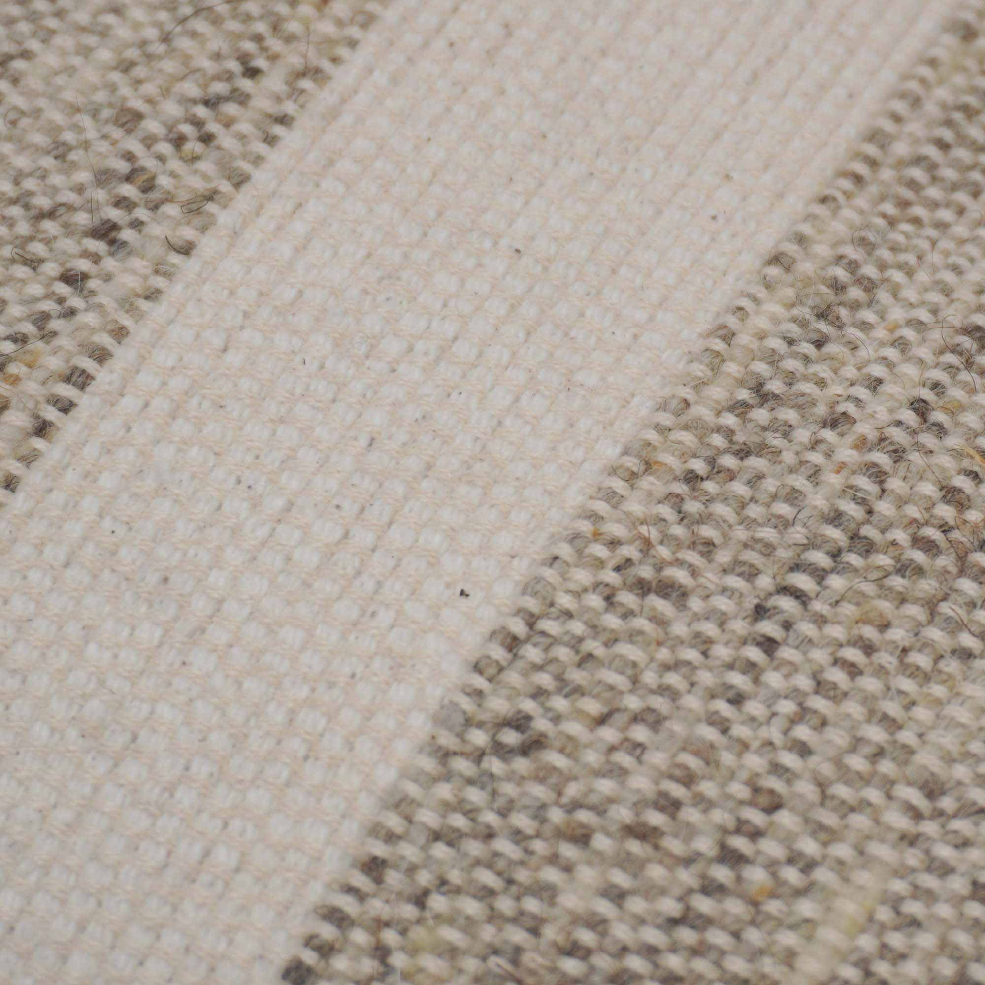 Handwoven Cotton Cushion Cover 45x45 cm | Natural & Ivory Textured Stripe Design | Artisan Woven Decorative Throw Pillow Cover | Hidden Zipper | Modern Boho Home Décor