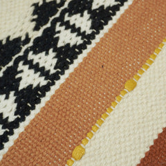 Handwoven Cotton Cushion Cover 45 x 45 cm – Rust, Cream & Black Geometric Pattern