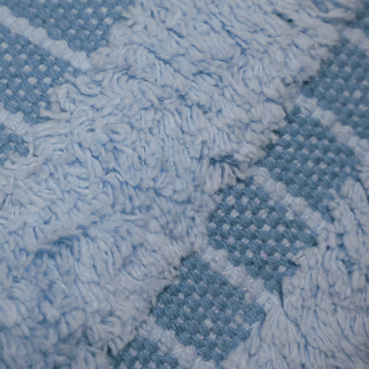 Handcrafted Tufted Sky Blue Striped Cushion Cover – 45 x 45 cm