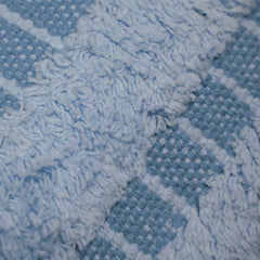 Handcrafted Tufted Sky Blue Striped Cushion Cover – 45 x 45 cm