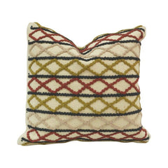 Handmade Geometric Embroidered Cotton Cushion Cover | Boho Tribal Pillow Cover | 45x45 cm