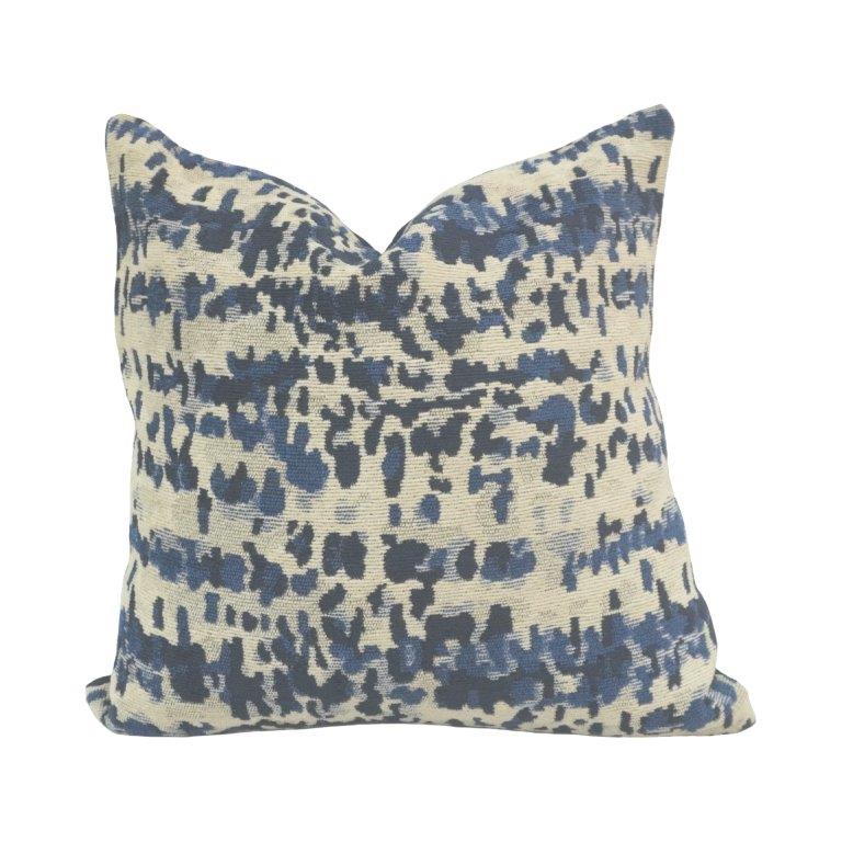 Blue Abstract Jacquard Cushion Cover – 45x45 cm | Woven Cotton Decorative Pillow Cover for Sofa & Living Room - Bulk manufacturer & supplier from Panipat, India